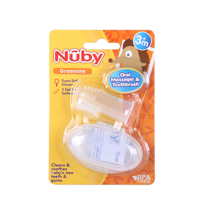 Nuby Nuby baby finger set toothbrush 0-1 years old silicone milk toothbrush baby finger set oral care cleaning