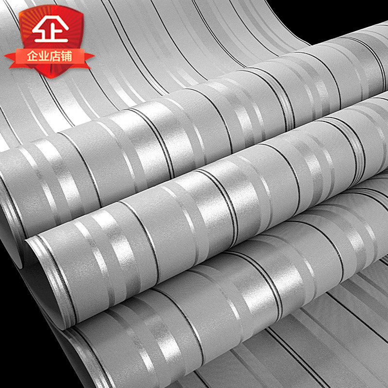 Silver-gray wallpaper cheap special deal clearance loss non-self-adhesive bedroom living room brush glue household glue-free wallpaper