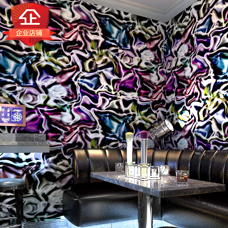 Ktv wallpaper flashing billiard hall barbecue shop decoration Internet cafe Internet cafe 3D three-dimensional personality creative background wallpaper