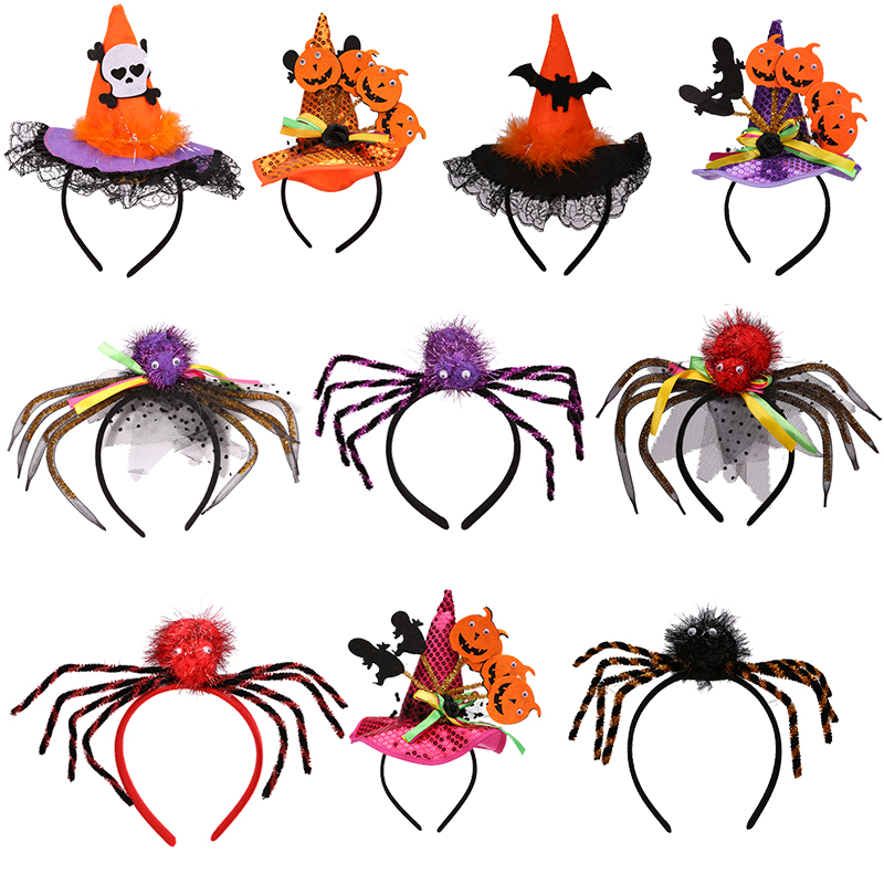 Halloween Decorations Accessories Kindergarten Performance Concert Headwear Pumpkin Hat Shamboli hood Pumpkin Hair Stirrup head clasp