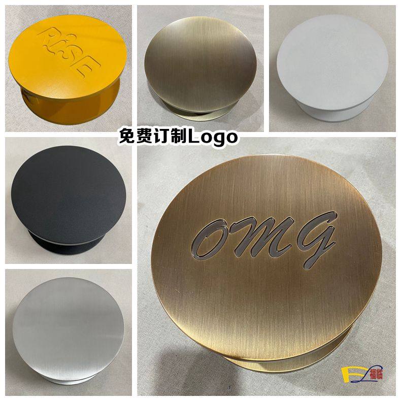 New Chinese custom logo full circle door handle glass door handle bronze engraved word wooden door handrail simple