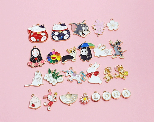 DIY Металлический кролик, мультяшный брелок, японские и корейские, простой и элегантный дизайн