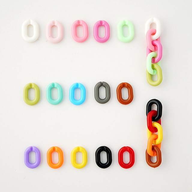 Jewelry accessories handmade diy material acrylic 20*14U shape solid color opening ring resin chain color plastic