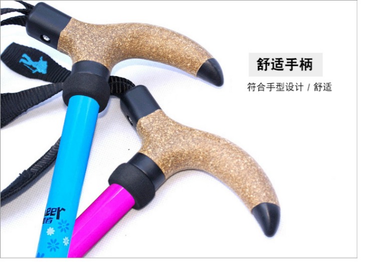 Trailblazer 7075 nhôm siêu ngắn trekking cực ngoài trời người già cầm tay đi bộ trượt ngoài trời kính thiên văn mía bán gậy gỗ cho người già	