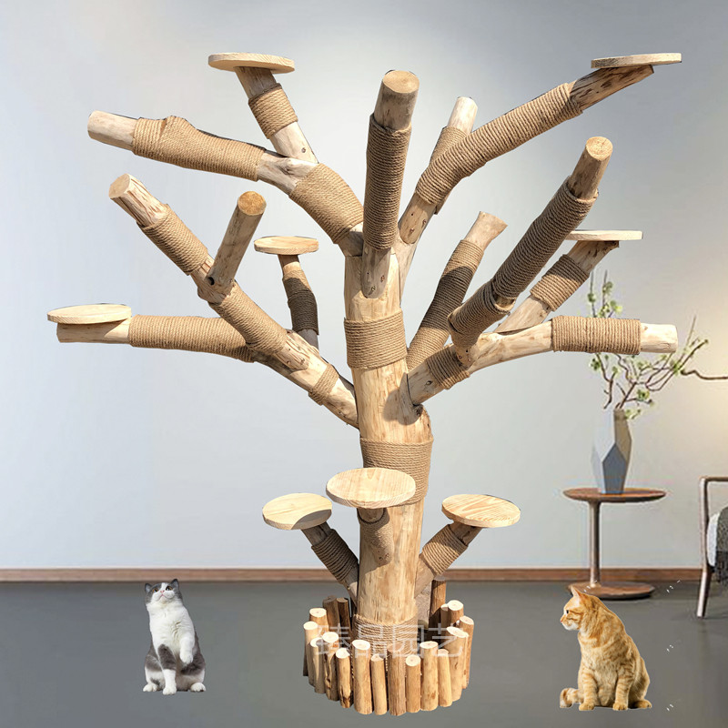 实木猫爬树，如何打造猫咪的豪华游乐场？-猫爬架-淘宝好物网