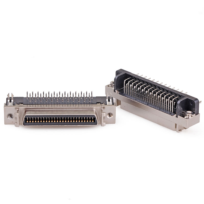 SCSI 50P hàn tấm góc uốn cong 90 độ thạc sĩ 50 lõi đầu nối phích cắm ổ cắm phích cắm thẳng vào 180 độ 50 chân.