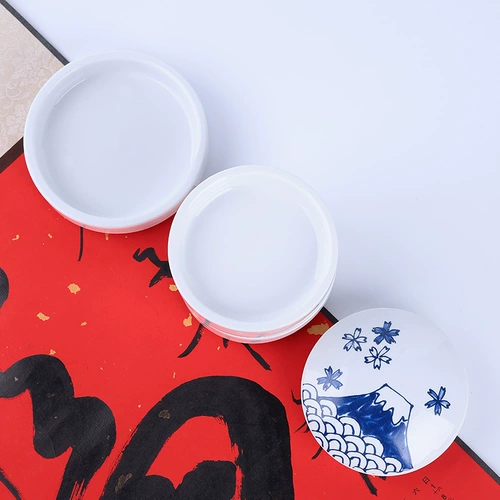 Шаша культурные джингджэнь -ручные голубые и белые пятиэтажные керамические чернильные диски национальная живопись Цветная диск Керамическая панельная чернила прунд, многофункциональная цветовая полоса