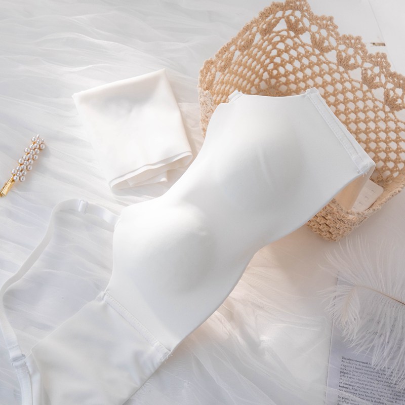 Tube top anti-glare underwear women's summer thin section small chest no steel ring gathering adjustment type wrap chest student seamless underwear cover