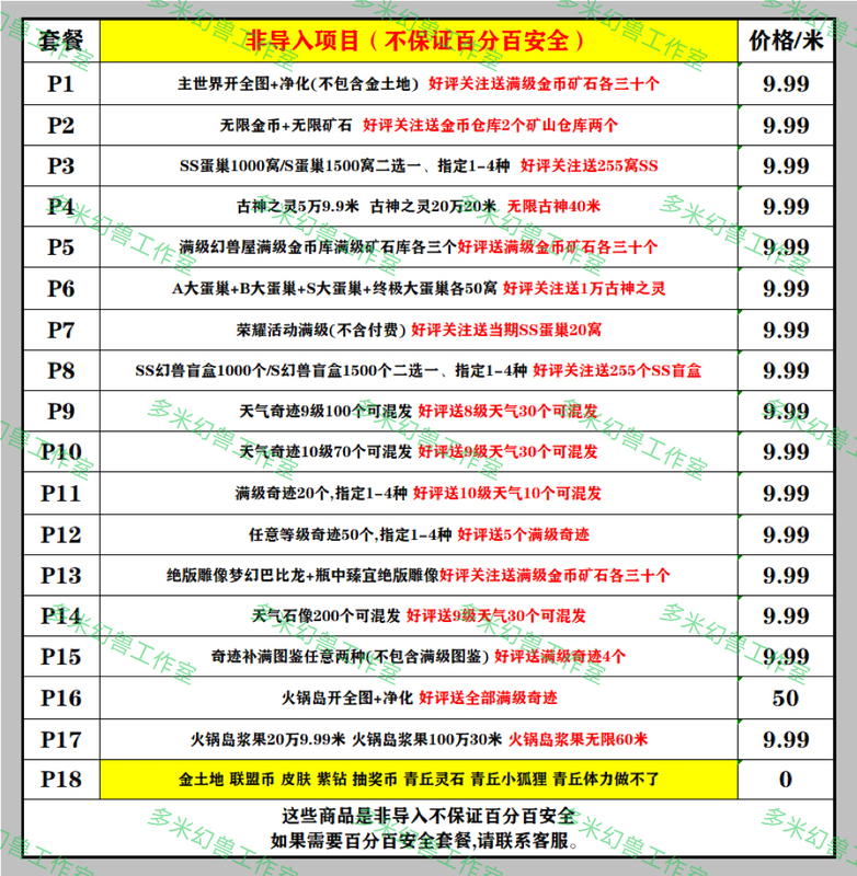Fantasy Beast Synthesis Egg Nest Fantasy Beast Miracle Full Map Infinite Gold Ore Hotpot Island Non-Imported