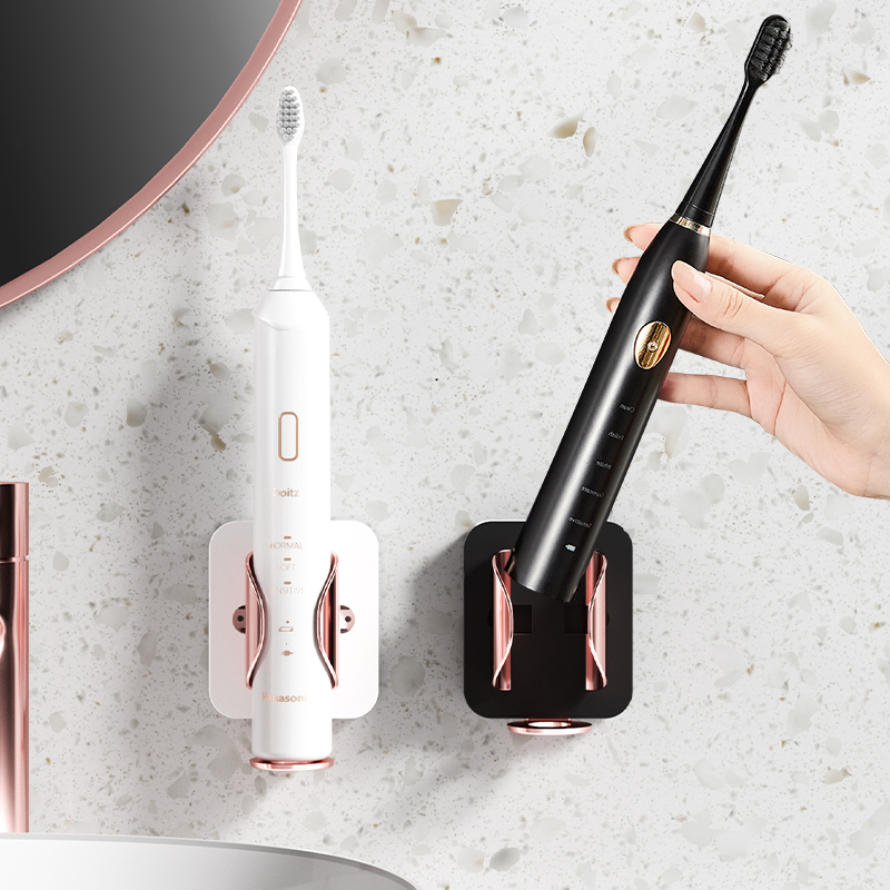 Gravity induced motion toothbrush shelve with perforated toothbrush rack wall-mounted make-up room bracket light and luxurious storage racks