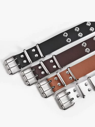 Ремень, небольшие дизайнерские джинсы, в американском стиле, в стиле панк, тренд сезона