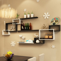 Wall shelf creative Plaid wall cabinet living room bedroom TV background film and television Wall decoration study wall hanging bookshelf