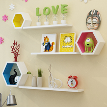 Wall shelf non-perforated living room TV background wall decorative frame partition modern simple wall-mounted creative lattice