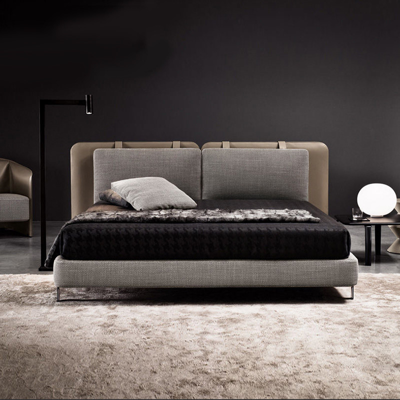 Nordic Master Bedroom 1 8 m Double Cloth Art Bed Modern Minima Small Household Type Tatami Bed Dinghy Bed Innet Red Cloth Bed