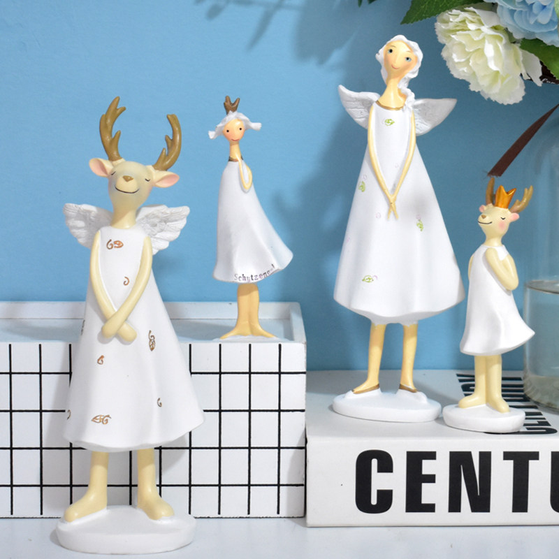 Angel Swing Piece Home Decoration Pint Girl Birthday Gift Ideas Cute Eosin Resin Character Dolls Small Furnishing