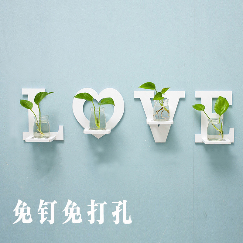 Wall Hydroponic Plant Transparent Glass Bottle Suspended Decorative Living Room Home Creative Wall Wall-mounted Flowerpot Container-Taobao