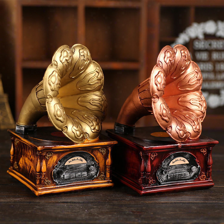 Living room decoration ornaments home TV cabinet room bedroom decoration gift retro nostalgic gramophone craft gift decoration