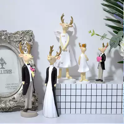Nordic deer ornaments home accessories TV cabinet porch craft gift decoration simulation animal decoration cute cartoon decoration