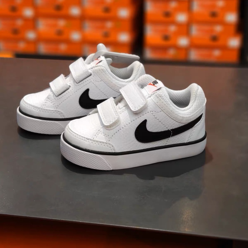 Nike Nike Baby and Kids Velcro Wear-Resistant and Comfortable Sports White Shoes Sneakers 579949 7227
