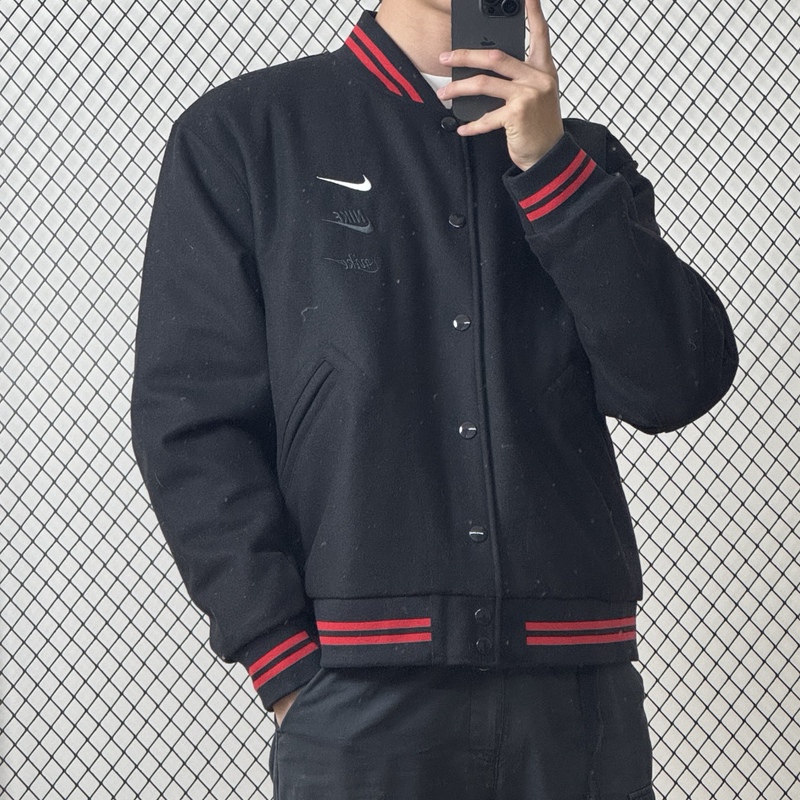 Nike Men's Stand Collar Embroidered Warm Sports Casual Baseball Jacket Fv4026 6372 Nike Men's Stand Collar Embroidered Warm Sports Casual Baseball Jacket Fv4026 6372