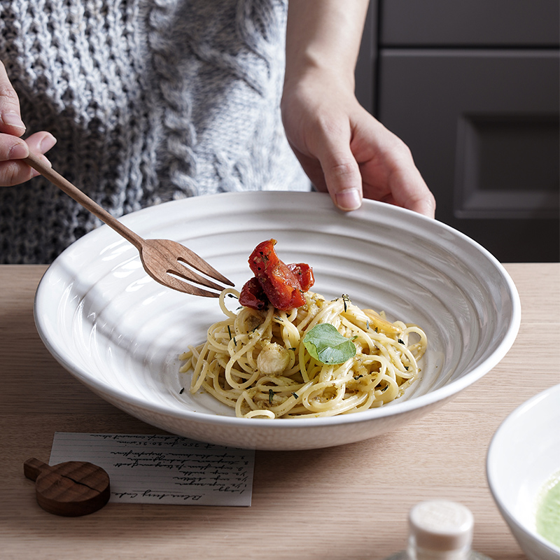 European-style creative ceramic ramen bowl home large noodle soup bowl dining room pasta bowl vegetable and fruit bowl rice bowl
