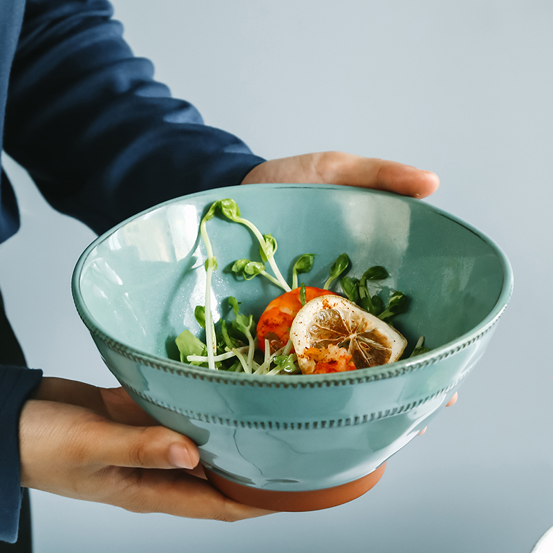 Dining Room Personality Abnormal Bowl Day Style Large Bowl Single Ceramic Soup Bowl Creativity Big Soup Noodle Bowl Home Noodle Special