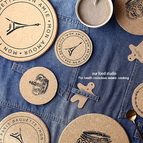 Balloon Flower Home Creative Round Cork Anti-Burn Pan Mat Cup Mat minimalist Nordic Wind Dining Mat Insulation Mat Day Mat