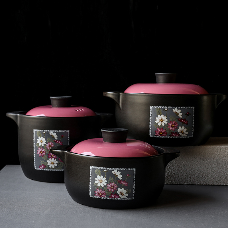 Bellflower family high temperature soup pot Household open flame pot soup pot Ceramic pot stew pot Dining room clay pot rice small casserole