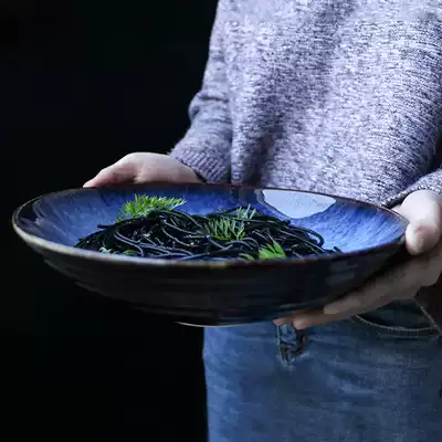 Platycodon grandiflorum creative ceramic bowl fruit salad bowl Western food pasta home soup bowl cold noodle bowl large Bowl male
