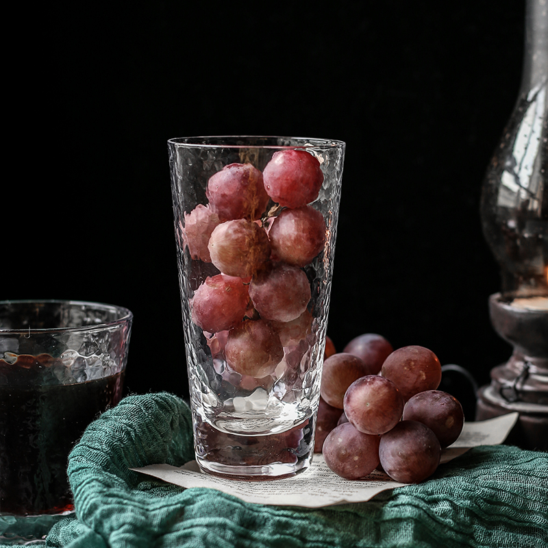 Balloon Flower House Day Style Creative Hammer Veins Clear Glass Cups Home Water Hot Water Cups Tea Cup Milk Cup