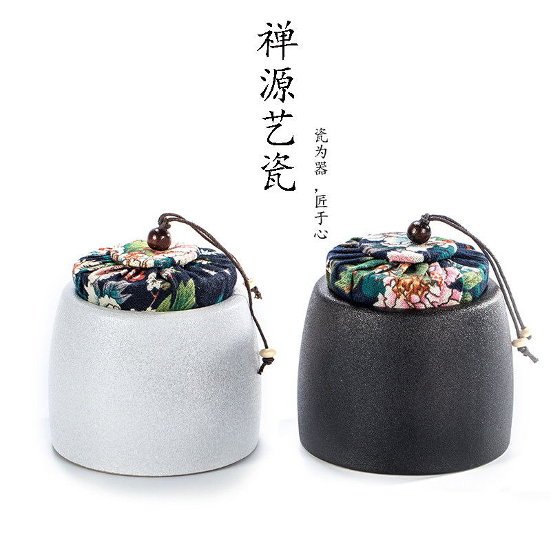 Ceramic small number tea leaf jar sealed jar tea jar tea bin sealed storage tea jar portable small tea jar gift custom logo