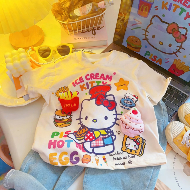 Fashion 2026 Comfortable Cartoon T-Shirt Summer Parent-Child Style Summer Short-Sleeve Clothing