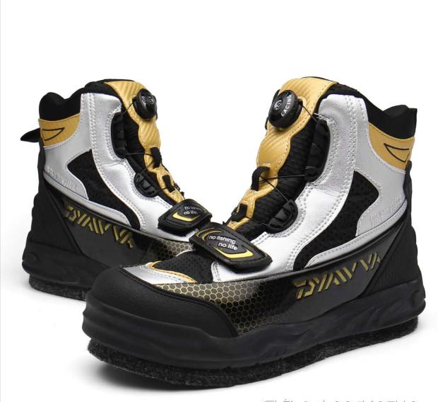 23 new autumn and winter sea fishing BOA knob elastic laces fishing shoes waterproof non-slip climbing shoes Felt Bottom Iso Fishing Shoes-Taobao