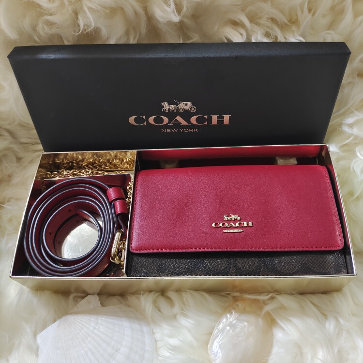 Coach Chain Bag/Wallet Gift Box Set Women's Bag Valentine's Day Gift Coach Chain Bag/Wallet Gift Box Set Women's Bag Valentine's Day Gift