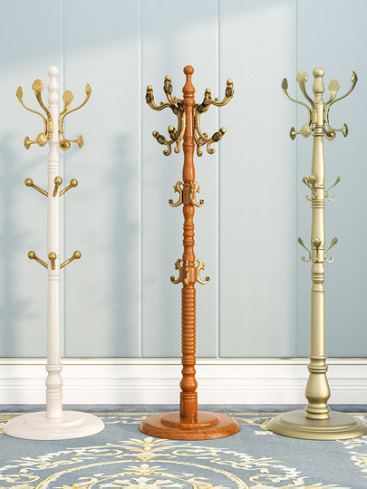 实木衣帽架落地卧室挂衣架家用立式衣服收纳架简约现代客厅挂包架