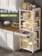 Microwave Oven Rack Kitchen Gap Floor-Standing Multi-Layer Rack with Drawers Oven Rack Appliance and Cookware Multifunctional Storage Rack