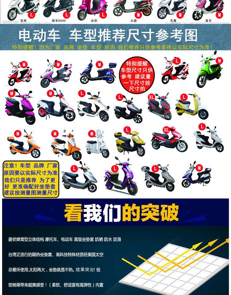 Universal chống xe cách nhiệt đệm xe máy không thấm nước xe mat dày kích thước bọc ghế xe máy điện yên xe máy độ