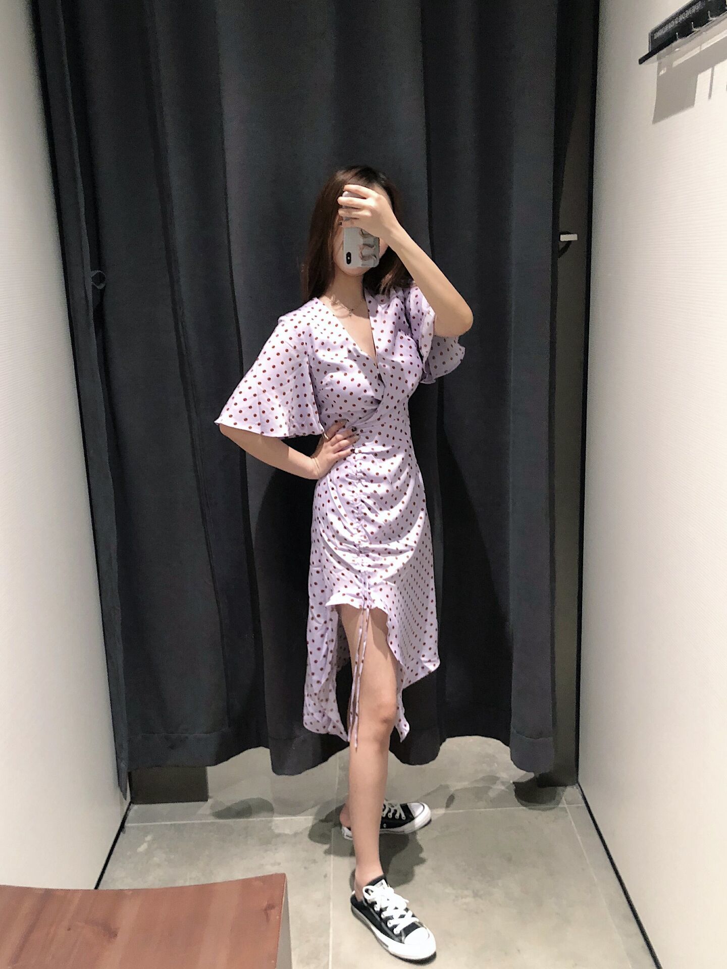 TW triều trạm 2019 hè trẻ trung nữ thanh lịch đầm hoa sen lá YU16S7EN2002 - Váy eo cao váy eo nhún	