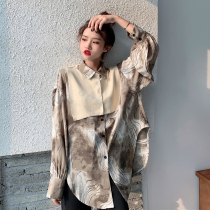 Miss Cocoa ~ Hong Kong flavor loose design temperament long POLO collar long sleeve shirt top female