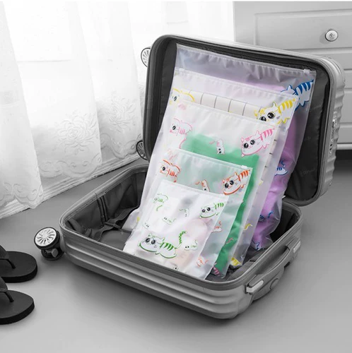Универсальная мультяшная сумка для хранения для путешествий, водонепроницаемое прозрачное нижнее белье, комплект, увеличенная толщина