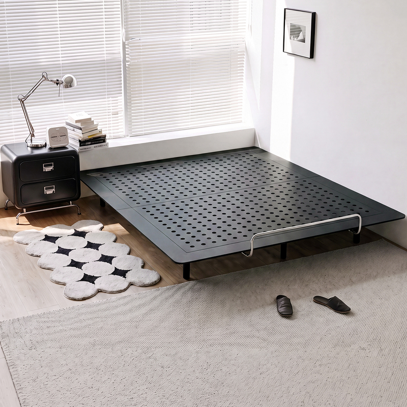 Iron Art Suspended Bed Without Headboard for Master Bedroom, 1.8m Double Beds, Carbon Steel Single Bed, Bauhaus Steel Frame Suspended Iron Frame Bed