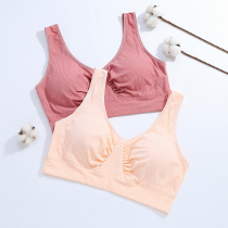 Mother underwear bra middle-aged and elderly large-size vest female non-steel ring sports gathering seamless bra thin