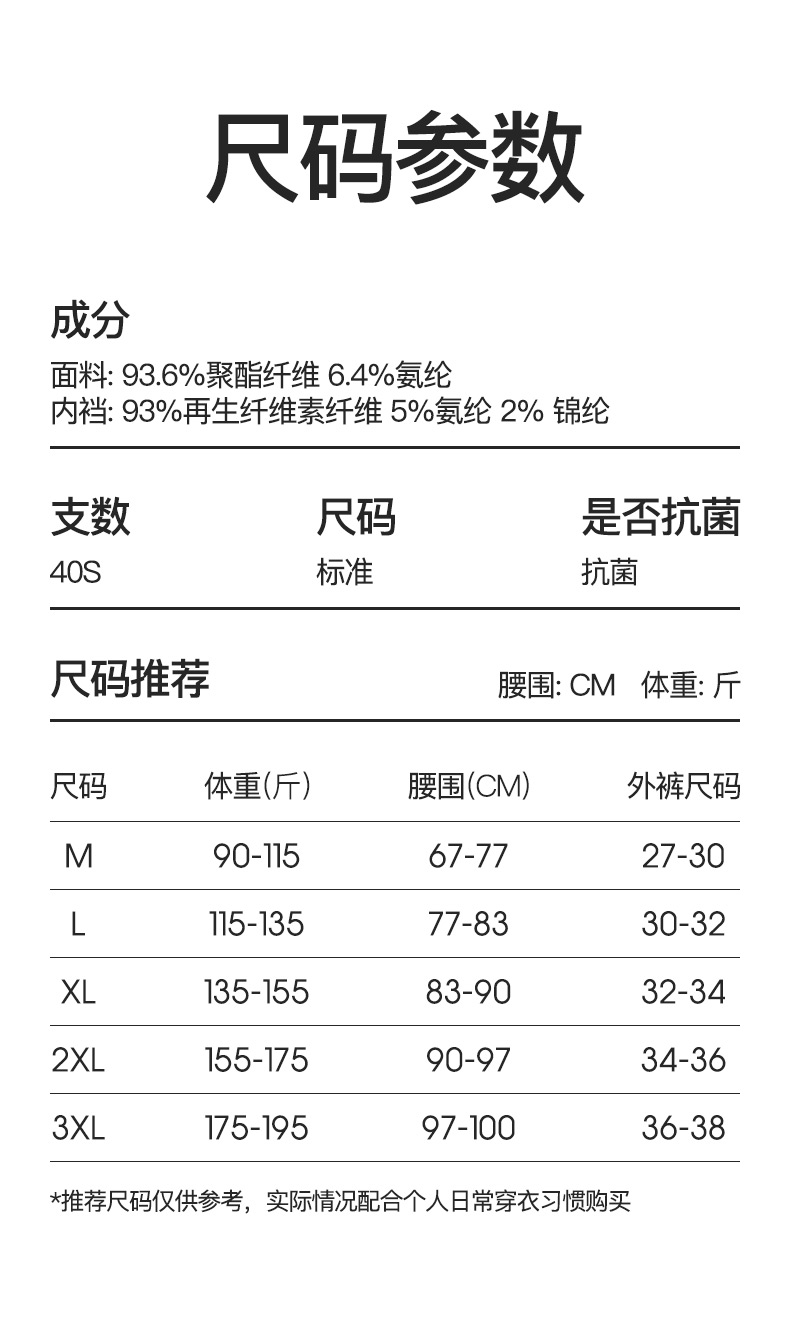 古今 男士牛奶丝内裤平角纯色 图2