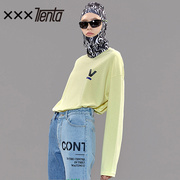 Loose Hàn Quốc Version XXXTRENTA VEI-8 Guard nữ của mùa xuân 2020 mới Lazy Thời trang Nhãn hiệu Vòng cổ Lên trên