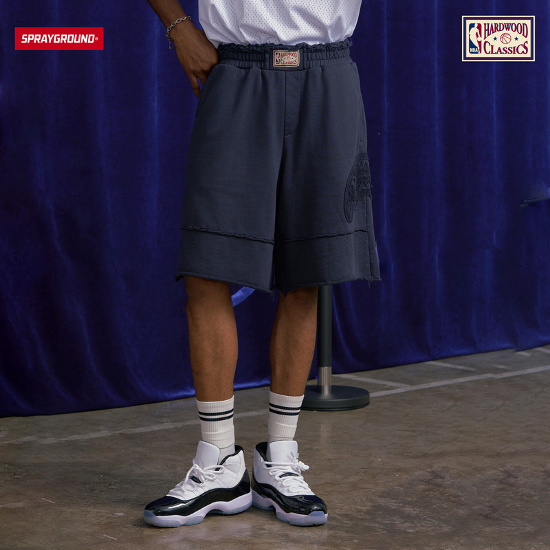 Sprayground丨Nba Hwc Joint Series Raw Edge Sports Shorts Men's Summer Trendy Casual Shorts Sprayground丨Nba Hwc Joint Series Raw Edge Sports Shorts Men's Summer Trendy Casual Shorts