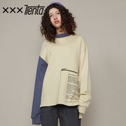 XXXTRENTA AONT stitching Hit Màu Guard Lady 2020 mùa thu ăn mặc mùa đông New Loose dài tay Hàn Quốc phiên bản Tide