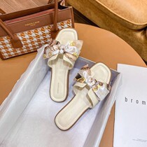 2021 new ins tide xiaoxiang slippers beach wear women sandals summer fashion office flat-bottomed drag