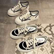 Dissolve thick-soled shoes small fragrant wind womens shoes ins Street shooting trendy shoes sports leisure canvas shoes women autumn small white shoes