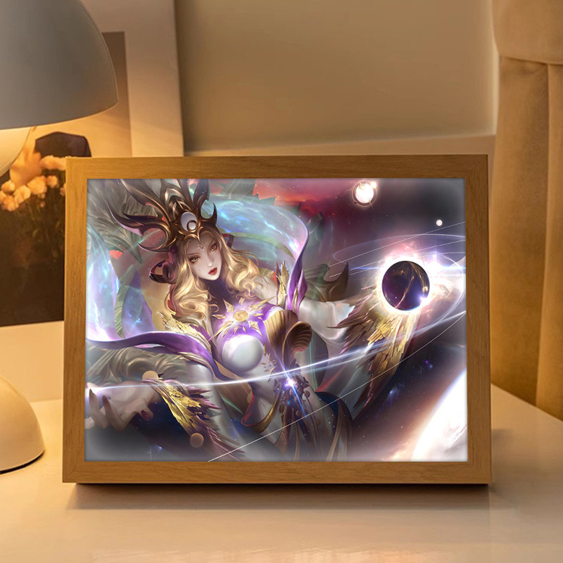 King of Glory Wu Zetian peripheral lighting painting model Bluetooth speaker sound system decoration mirror painting night light