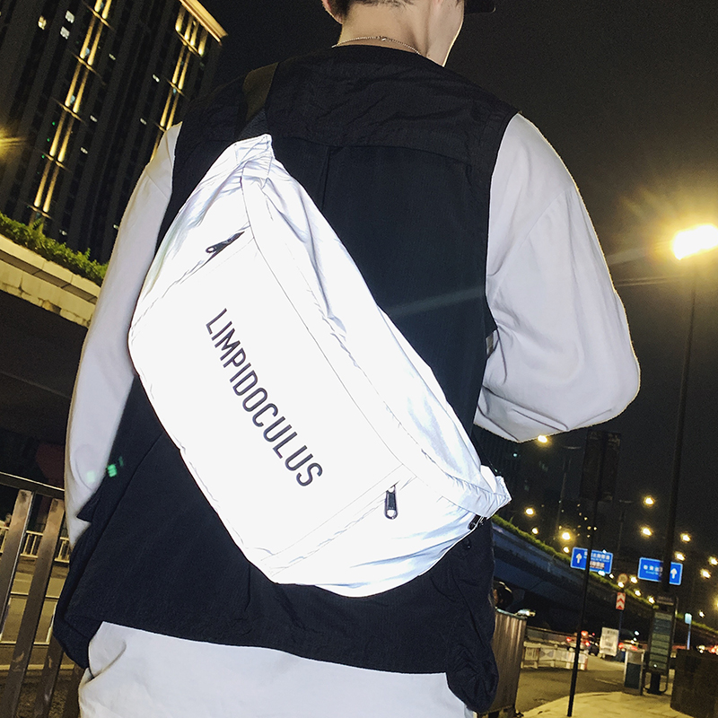 Chest Bag Male Boomer Personality Hip Hop Glistening Student Men Skew Satchel Large Capacity Single Shoulder Bag Day Tying Sports Bag